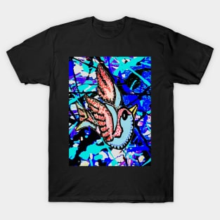 blue graffiti bird T-Shirt